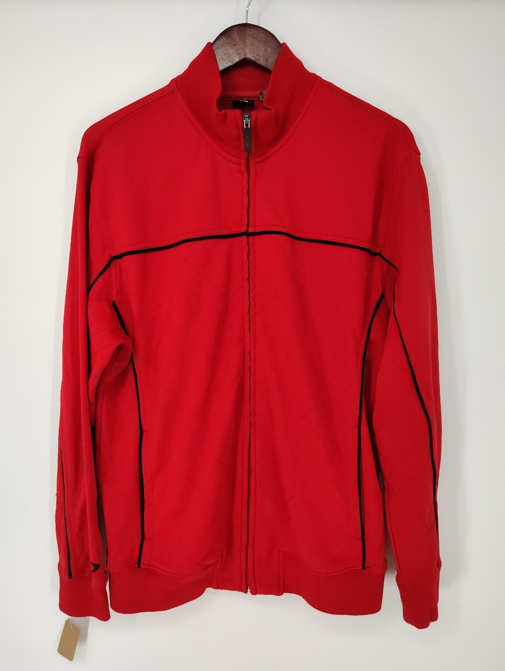 Oakley Men's Red Full-Zip Track Jacket - Classic Lightweight Layer Size Large